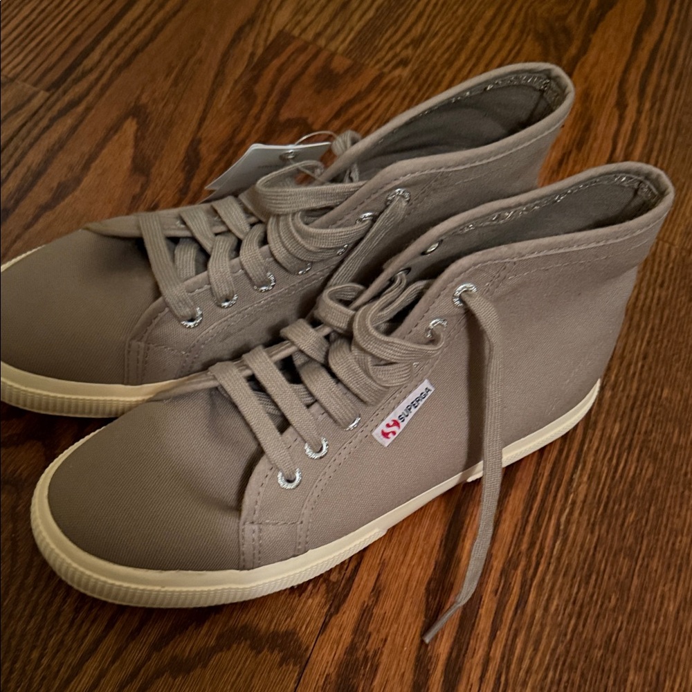 Superga Taupe High-Top Sneakers